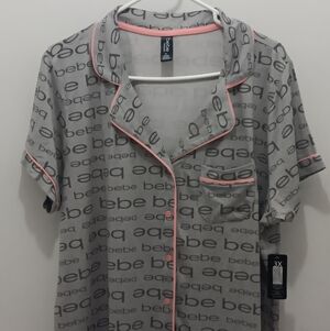 Bebe Sleepshirt in Gray with Pink Accents